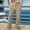#170-Khaki, variant on Handshe Men's Casual Solid Color Straight-Leg Pants with Elastic Waist and Drawstring Pockets Loose-Fit Beach,Plus Size