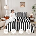 thumbnail image 3 of Manfei Geometric Stripe Twin Comforter Sets,Contemporary Minimalist Bedding Set, Black White, Reversible 2 Pieces, 1 Comforter and 1 Pillowcase, 3 of 6