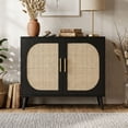 thumbnail image 4 of Aukfa Sideboard Cabinet with Rattan Doors, Accent Storage Cabinet,Black, 4 of 7