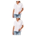 thumbnail image 3 of Sonducket Blusa de manga corta para mujer, camisa básica diaria con botones, para viajes, vacaciones en la playa, moda para mujer, ropa de Type4 NO4, 3 of 6