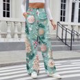 thumbnail image 7 of Women's Fashion Casual Loose Printed Wide-Leg Sports Pants with Christmas Print, Comfortable Home and Outdoor Wear, Elastic Waist with Drawstring for Easy Fit, Sky Blue, 2XL, 7 of 7