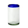 thumbnail image 3 of 10 Strawberry Street Cobalt Rim Hiball Handblown Mexican Glass, Set of 6, 3 of 4