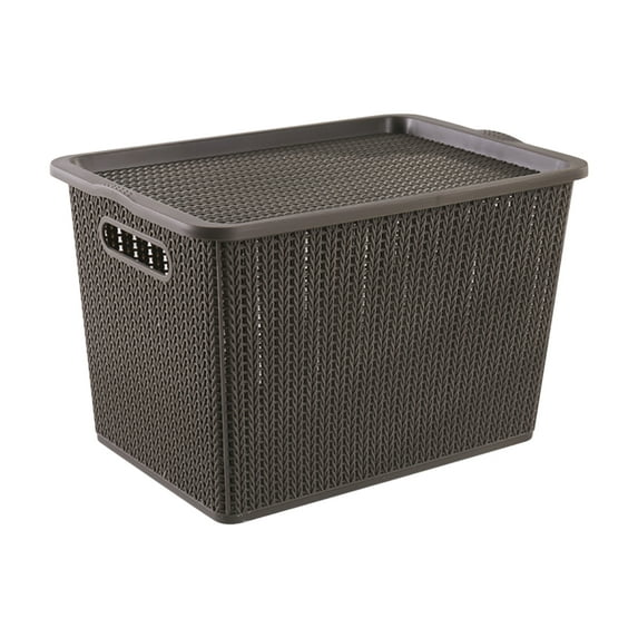 Japanese-style rattan storage basket hollow plastic basket children's toy storage organizer box with lid storage box