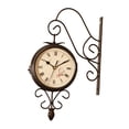 thumbnail image 4 of Reloj de pared de doble cara con diseño vintage, silencioso, de 4,72 pulgadas, para estación. Números romanos arábigos, 4 of 9