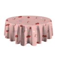 thumbnail image 5 of Red Strawberry Plants Fruit Round Tablecloth 60"x60",Wrinkle Wipeable Table Cloth for Kitchen Dining Room Picnic Patio Party, 5 of 6