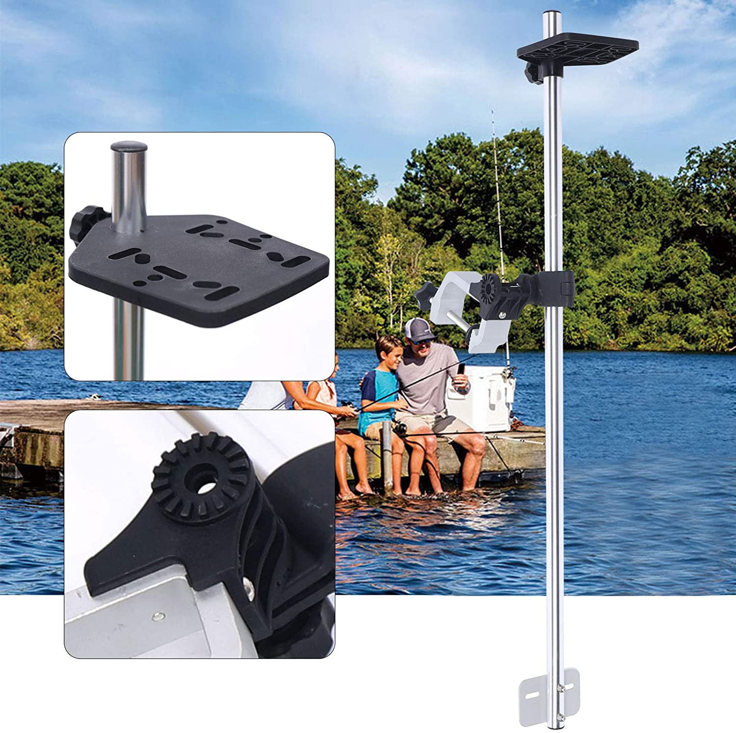Miumaeov Universal Portable Transducer Fishfinder Mount Bracket 360° Adjustable for Boat Canoe Kayak Fishing Accessories