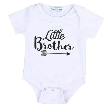 Toddler Kids Baby Little Brother Boys Romper Bodysuit Big Sister Girls Tops T-shirt Cotton Outfits Clothes