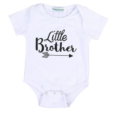 Little Boy Girl - Toddler Kids Baby Little Brother Boys Romper Bodysuit Big Sister Girls Tops T-shirt Cotton Outfits Clothes