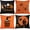 Orange, variant on Halloween Pillow Case Large Orange and Black Pillow Cover 20" x 20" Happy Halloween Linen Sofa Bed Throw Cushion Cover Decoration for Home Office, 4pcs