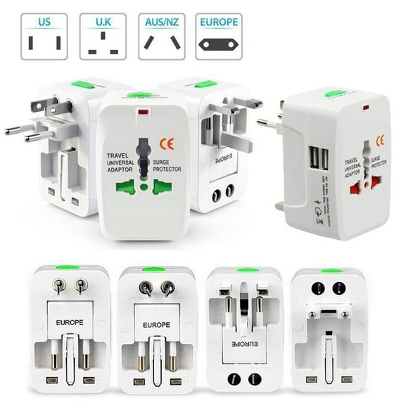 Universal Adapter Dual USB Power Charger International Travel Electric Plug Converter International Travel Electric Plug Portable All in One Converting Socket