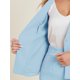 thumbnail image 5 of Conjunto de 2 piezas para mujer INSPIRE CHIC, blazer sin cuello de manga 3/4, falda lápiz de cintura alta, atuendos de trabajo, azul claro S, 5 of 6