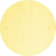 thumbnail image 1 of Ahgly Company Machine Washable Indoor Round Solid Yellow Modern Area Rugs, 3' Round, 1 of 4