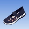 thumbnail image 6 of BRGZLK Orthopedic Shoes for Women Summer Trendy Embroidered Flower Arch Support Walking Sneakers Breathable Comfortable Mesh Slip On Shoes Blue 7.5, 6 of 6