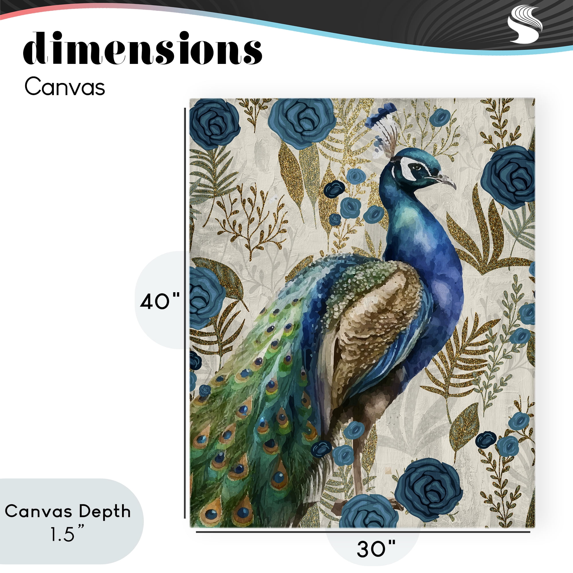 Stupell Industries Peacock Pride Botanicals Canvas Wall Art, design by Kim Allen