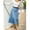 Light Wash, variant on Light Wash Denim A-Line Midi Skirt High Waist Flared Casual