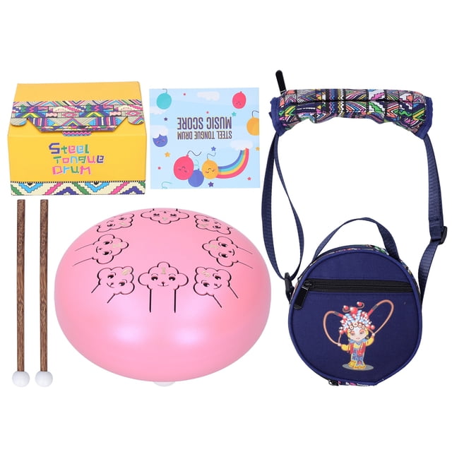 Tambor de Lengüetas de Acero SLADE, Percusión de Mano con Dibujos Animados, Regalo para Principiantes, Amantes de la Música, 5.5in, Rosa