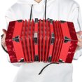 thumbnail image 3 of Concertina Accordion, Adjustable Hand Strap, Bag, Solid Wood, Leather, Celluloid Coating, 3 Colors, Ergonomic Design, Children Adults Performance Beginners, 3 of 7