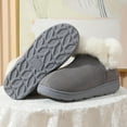 thumbnail image 4 of Wovix Women's Microsuede Bootie Slippers Thermal Winter Memory Foam House Shoes for Indoor Outdoor Solid Basic Soft Shoes Grey 36, 4 of 5