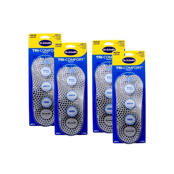 Pack of 4 Dr. Scholl's Comfort Tri-Comfort Insoles, Men's Size 8-12 - 1 pair - Package may vary