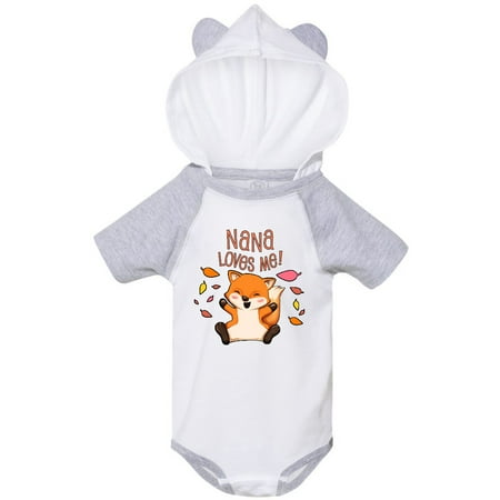 

Inktastic Nana Loves Me!- cute baby fox Gift Baby Boy or Baby Girl Bodysuit