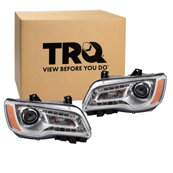 TRQ Headlight Assembly Set CH2502239 CH2503239 Fits 2011-2014 Chrysler 300
