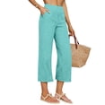 thumbnail image 4 of JJHGVB Cropped Trousers women's capris Knee Length Capri Pants capri lounge pants Capris mid-calf length Slacks Leg Knee Length Trouser Lightweight Breathable Cropped Pant Sky Blue M, 4 of 7