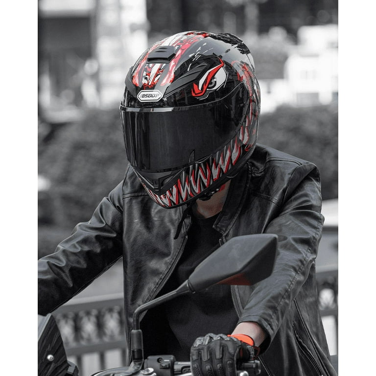 Motorcycle Helmet Blacky Matt Black with Clear and Tinted Visors