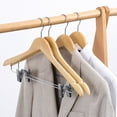 thumbnail image 3 of Solid Natural Wooden Hangers Sturdy Durable Suit Hangers for Wardrobe Organization, 3 of 6