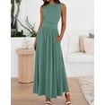thumbnail image 3 of BTFBM Summer Maxi Dresses for Women Spring Sleeveless Casual Ruched High Waisted Long Sundress Flowy Beach Dress, 3 of 9