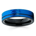 thumbnail image 2 of Black Tungsten Wedding Ring Hammered Tungsten Ring Blue Wedding Ban 6mm Ring, 2 of 2