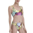 thumbnail image 2 of Daiia Colorful Easter Eggs printed 2 piece Swimsuit Bikinis for Women High Waisted Racerback Bathing Suits Summer Tummy Control Scoop Neck Swimwear-XX-Large, 2 of 8