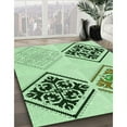 thumbnail image 3 of Ahgly Company Machine Washable Indoor Round Transitional Green Area Rugs, 4' Round, 3 of 7