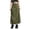Army Green, variant on IROINNID Long Elastic Waist Skirt For Women Splicing Skirt Drawcord At The Bottom Solid Color Skirt