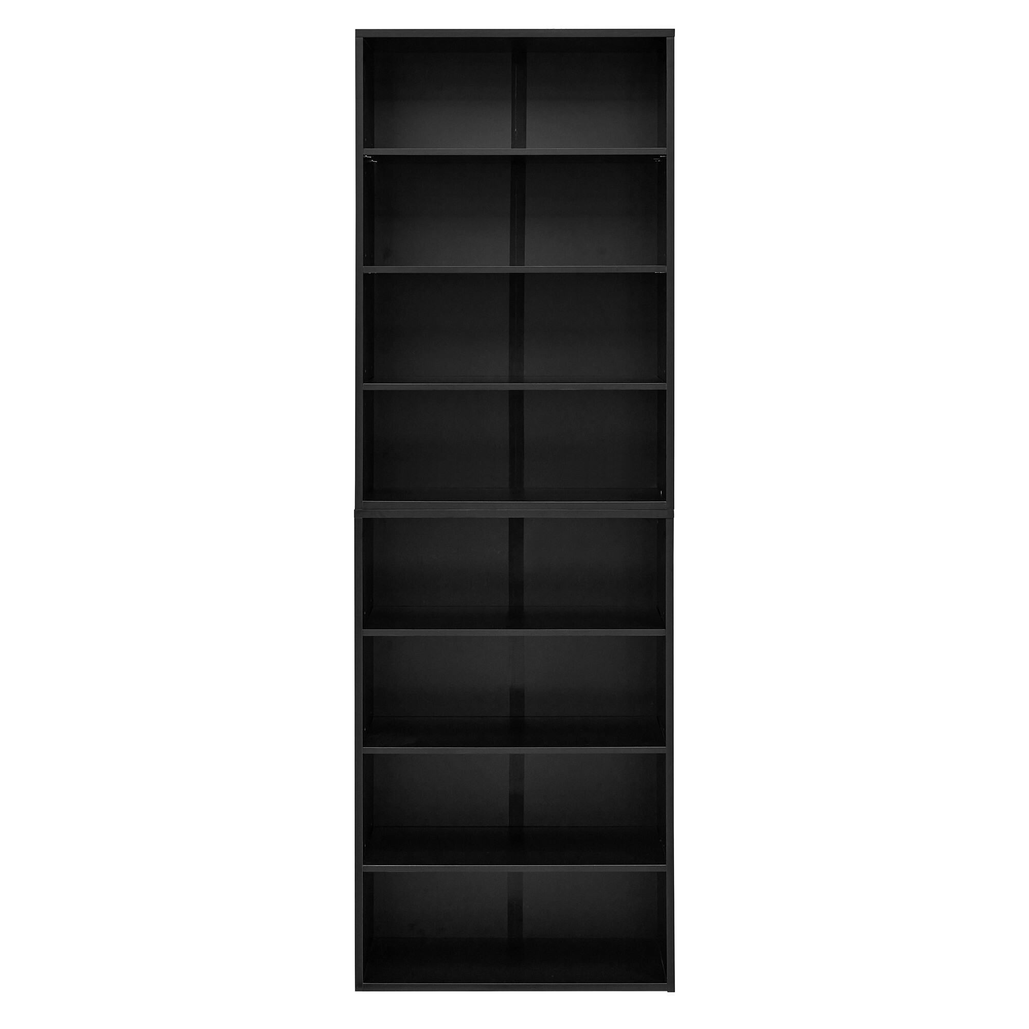 AENKYO 71'' 8-Tier Adjustable Bookshelf, Stackable 4-Tier Bookcases, Media Storage Rack for Books or Decor, Black