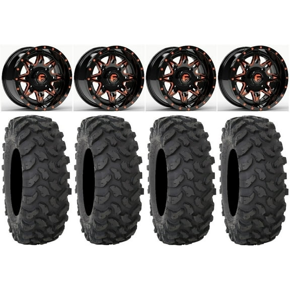Fuel Lethal Orange 15" Wheels 33" XTR370 Tires Sportsman RZR Ranger