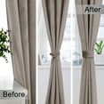 thumbnail image 3 of XWZO Velvet Curtains 96 Inches Long - Room Darkening Energy Efficient Grommet Window Curtain Panels for Living Room/Farmhouse/Patio Door with Tiebacks, W52 x L96, Taupe, Set of 2, 3 of 11