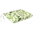 thumbnail image 6 of Jordan Manufacturing 16.5" x 18.5" Natik Aloe Green Leaves Rectangular Outdoor Chair Pad Seat Cushion with Ties, 6 of 10