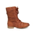 thumbnail image 2 of New Women Liliana Raylee-5 Distressed Mesh Cap Toe Zip Military Boot Size, 2 of 5