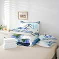 thumbnail image 6 of Castle Fairy Cartoon Animal Penguin Bedding Comforter Set 7-Piece for Preppy Child,Chic Blue Purple Floral Flowers King Bedding Sets,Spring Garden Ultra Soft Bed Sheets,Super Cozy Room Decor, 6 of 8