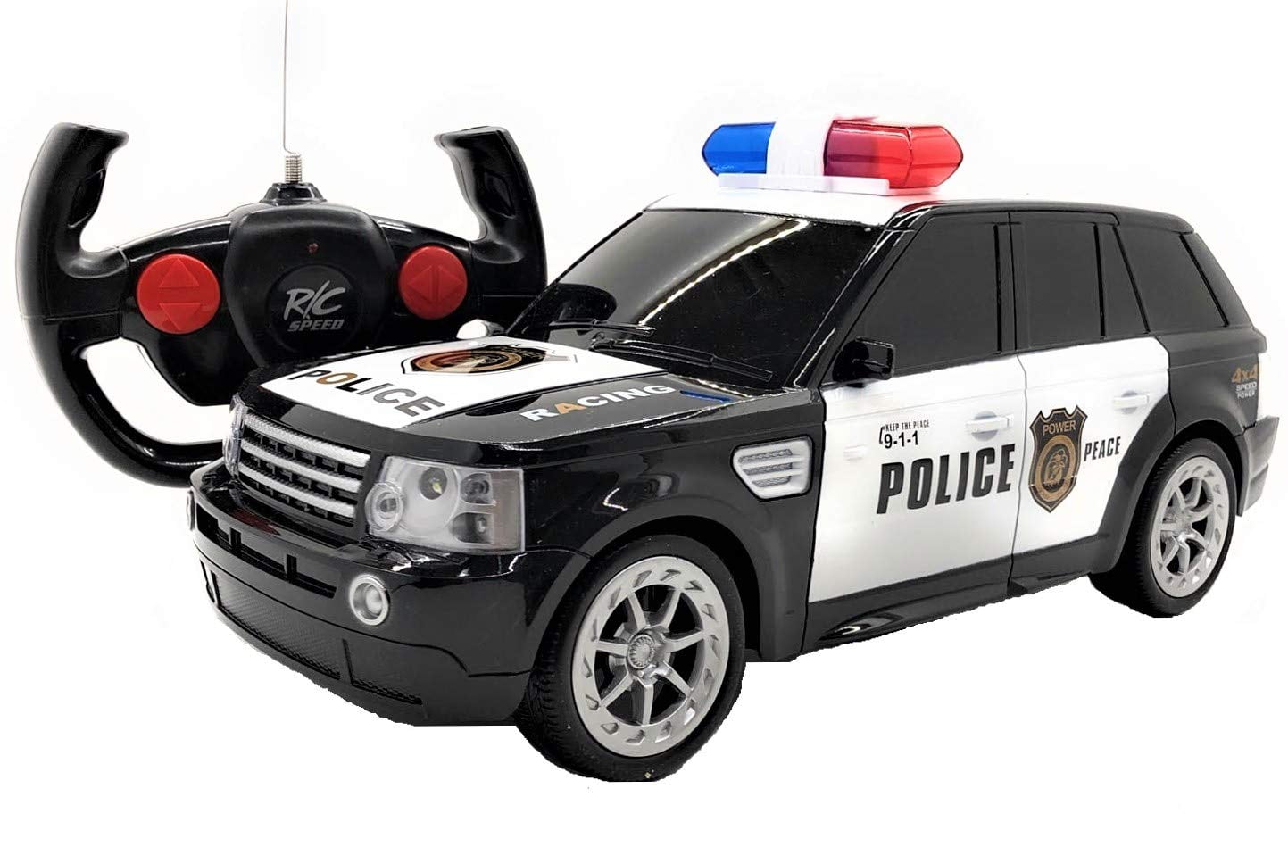 Flashing Lights RC Concept Police Car 1:16 Scale Full Function Remote Radio Control Sounds 