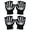 2 Pairs Half Finger, variant on Skeleton Gloves Glow in the Dark Halloween Costume Full Finger Gloves