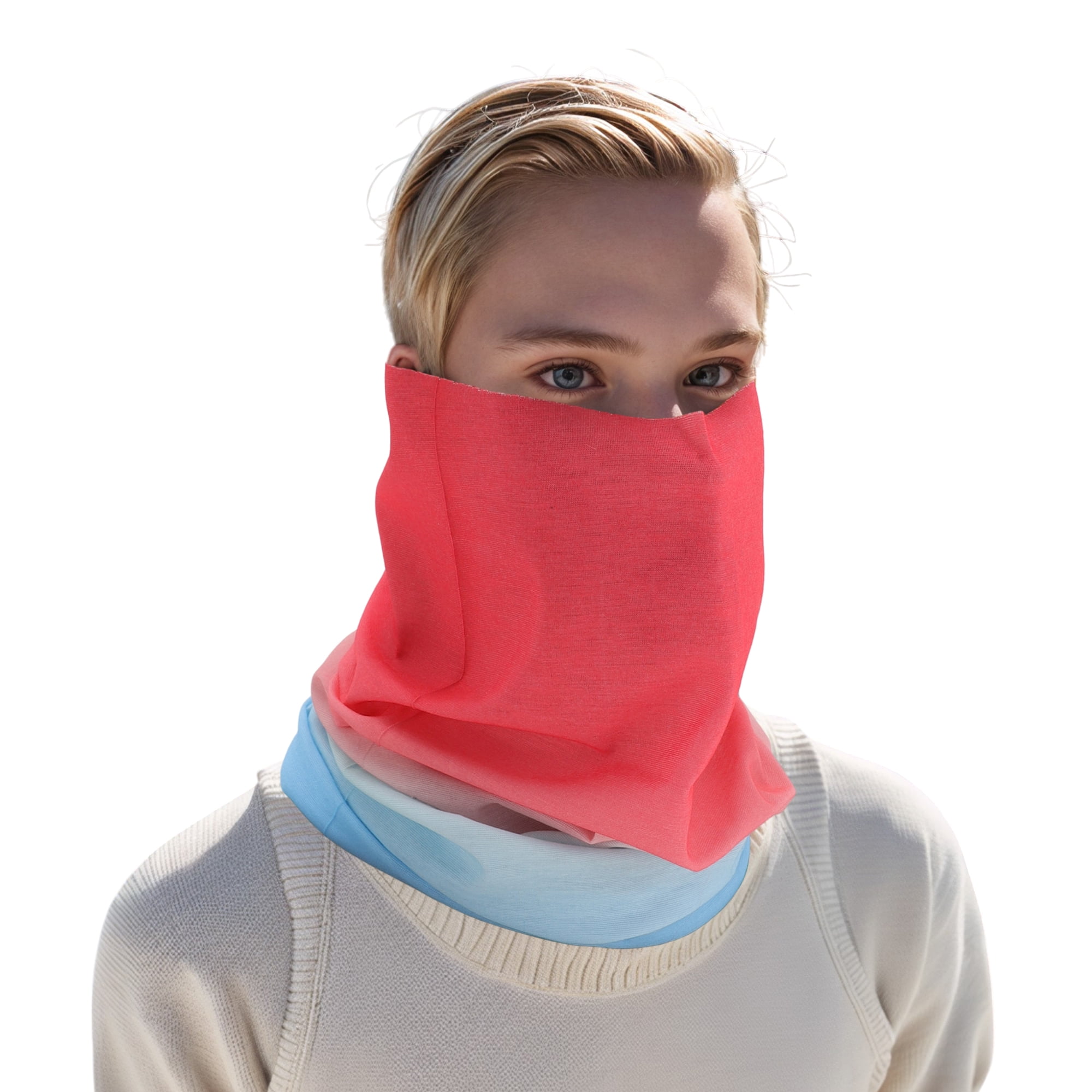 Unique Bargains Cooling Face Scarf Mask 1 Pc Red, Blue