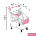 thumbnail image 1 of Mini carrito de compras Carrito de supermercado Carrito de compras Modo de carrito de utilidad Almacenamiento Juguete Accesorio de escritorio y decoración (Acero inoxidable rosa), 1 of 5