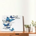 thumbnail image 4 of Logiee Blue Flying Butterflies Print Canvas Wall Art,Canvas Picture Prints with Frame, Wall Art Decorative,Canvas Decorative,Suitable for Living Room Bedroom Office Room 30x40, 4 of 6