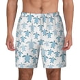 thumbnail image 2 of Picia Hand Drawn Turtle pattern Mens Swim Trunks with Compression Liner Stretch Beach Shorts Quick Dry with Zipper Pockets No-Chafing Board Shorts-3X-Large, 2 of 9