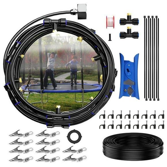 Kyusrd Summer Outdoor Patio Deals！Low Pressure Quick Plug Atomization Suit Outdoor Trampoline Sprinkler System