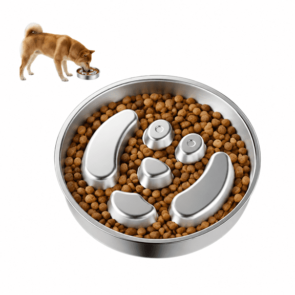 Stainless Steel Slow Feeder Dog Bowl β Large Capacity Non-Slip Bowl for Small, Medium, and Large Breed Dogs