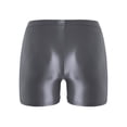 thumbnail image 4 of Haitryli Women Glossy Sports Midi Waist Booty Shorts Swim Workout Boyshorts Yoga Hot Pants Grey L, 4 of 7