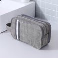 thumbnail image 1 of Travel Toiletry Wash Bag Dry & Wet Separation Gym Shaving Organiser Bag with 3 Compartments (Grey), 1 of 5