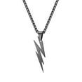 thumbnail image 2 of Jiaroswwei Men Pendant Necklace Unisex Chain Solid Color Thunder Flash Shape Neck Decoration Hip Hop Style Geometric Men Necklace Adult Jewelry, 2 of 7